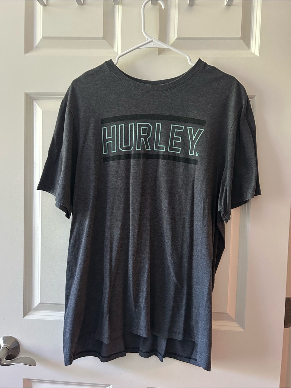 Hurley Charcoal Graphic Tee with Mint Logo CL